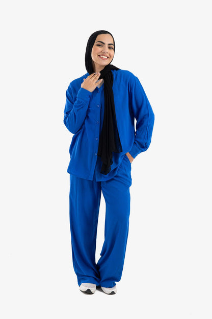 High Waist Voile Pants with Pockets