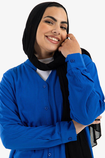 Blouse with Stand Collar