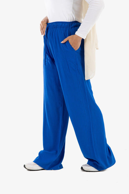 High Waist Voile Pants with Pockets