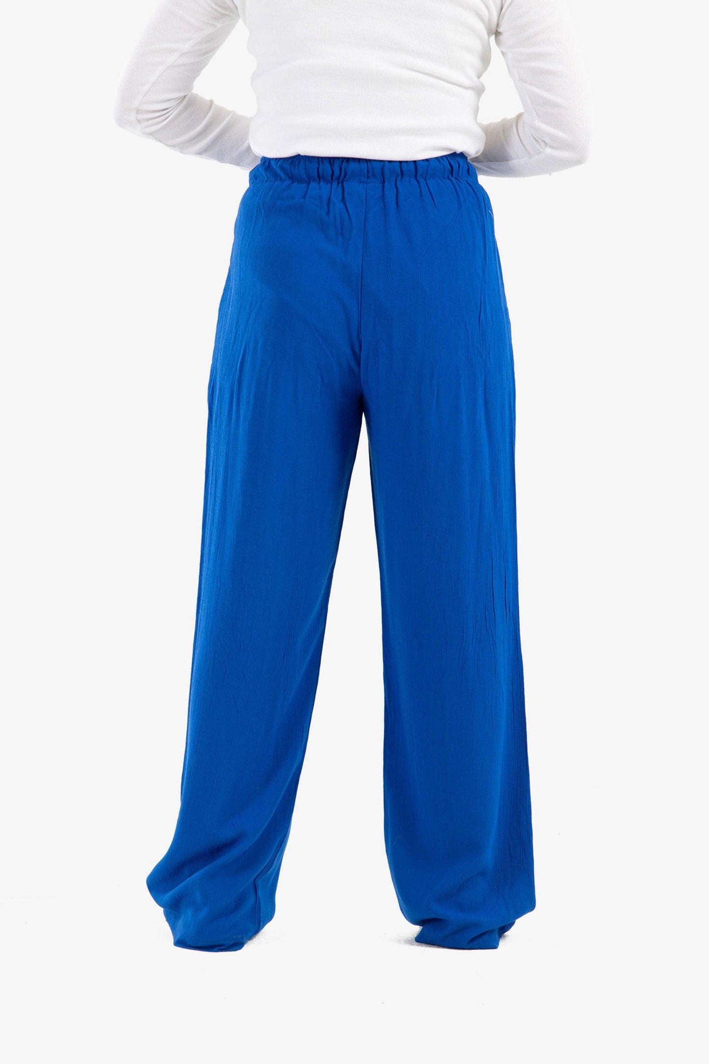 High Waist Voile Pants with Pockets