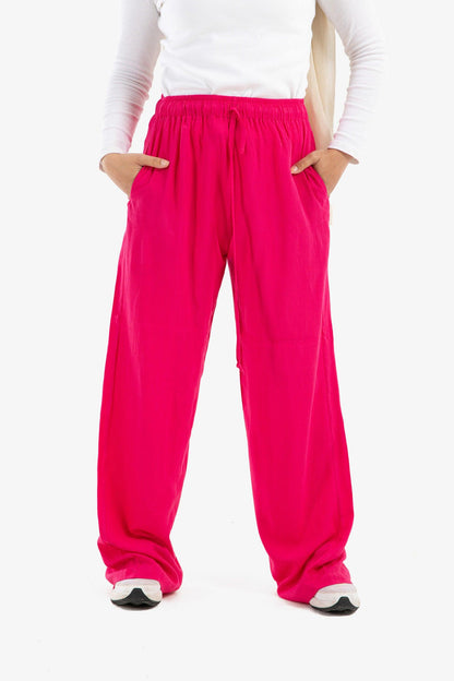 High Waist Voile Pants with Pockets