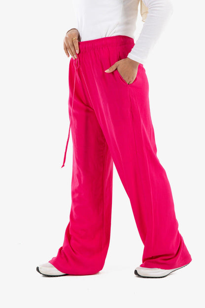 High Waist Voile Pants with Pockets