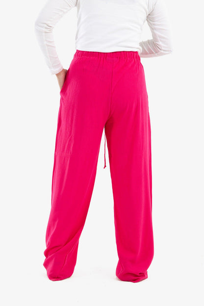 High Waist Voile Pants with Pockets