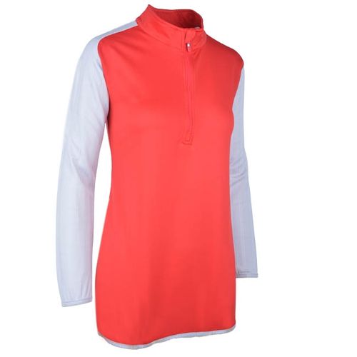 Red Bi-Toned Sportive Quarter Zip Sweatshirt