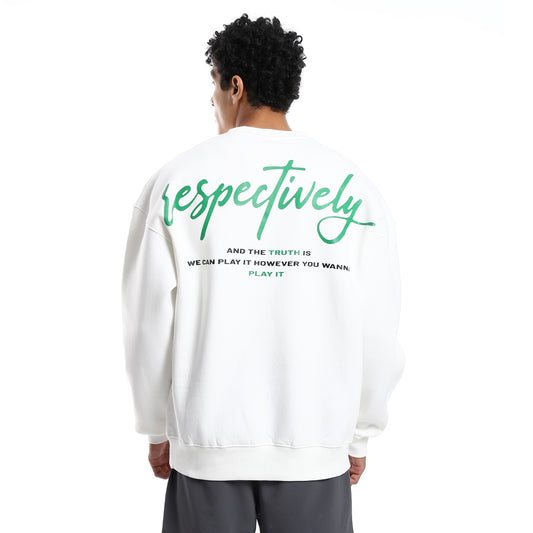 White Comfy Bach Printed Cotton Sweatshirt