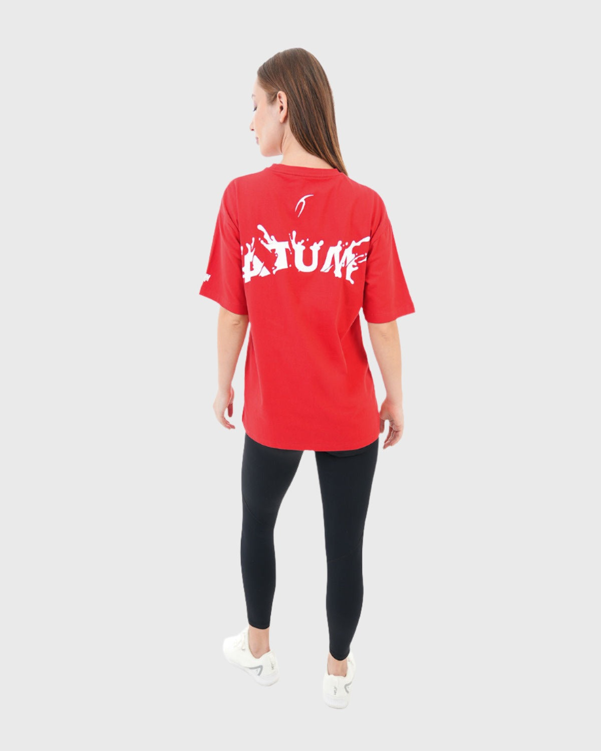 ATUM| Oversized Splash Women's T-Shirt - Red with White print 