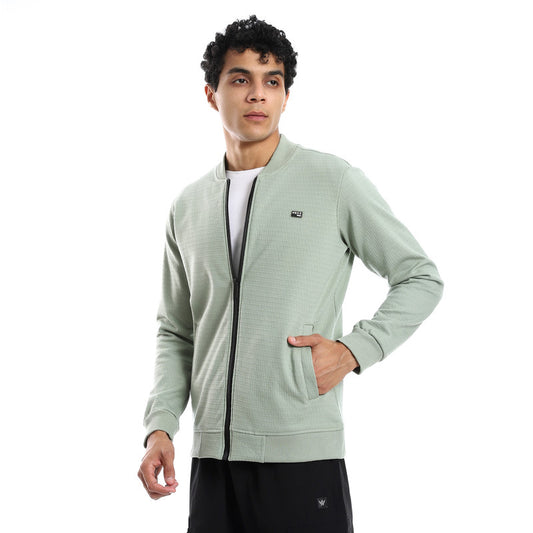 Mint Textured Melton Casual Jacket