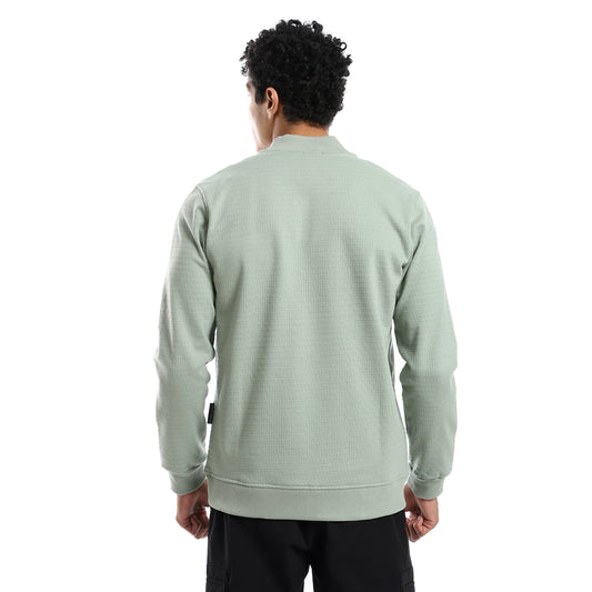 Mint Textured Melton Casual Jacket