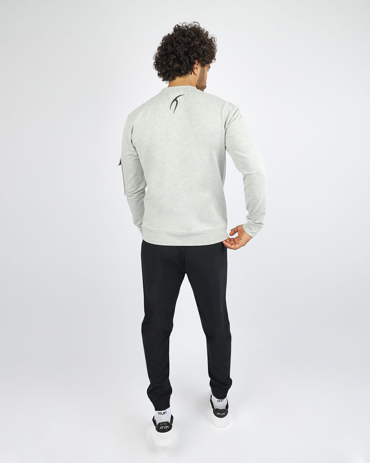 Gray T-shirt with a Sleeve Pocket