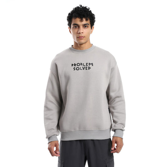 Gray Back Printed Soft Sweatshirt