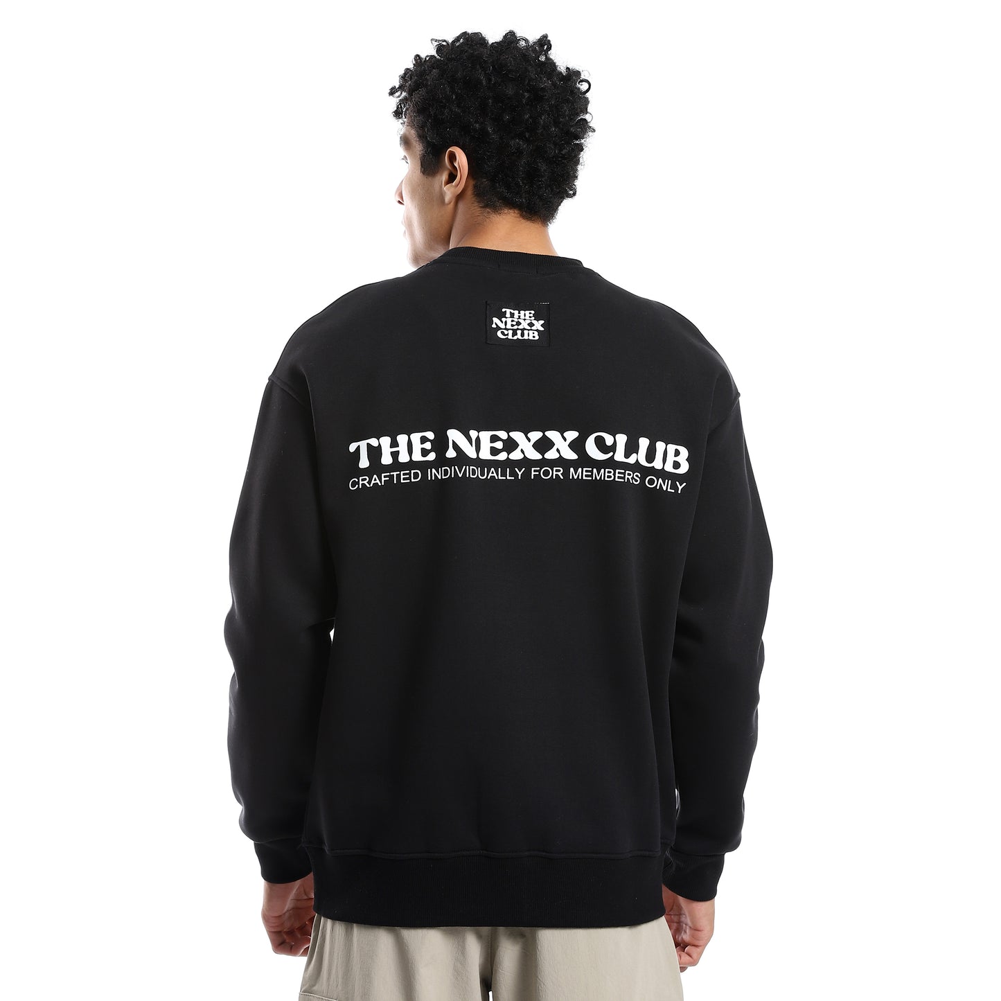 Black Simple Back Printed Sweatshirt