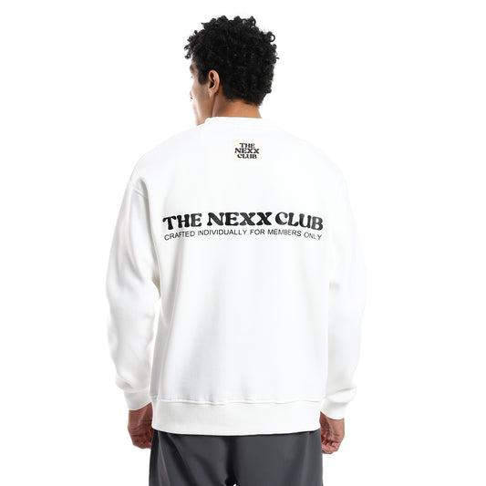 White Simple Back Printed Sweatshirt