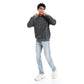 Gray Printed Sweatshirt with Ribbed Cuffs