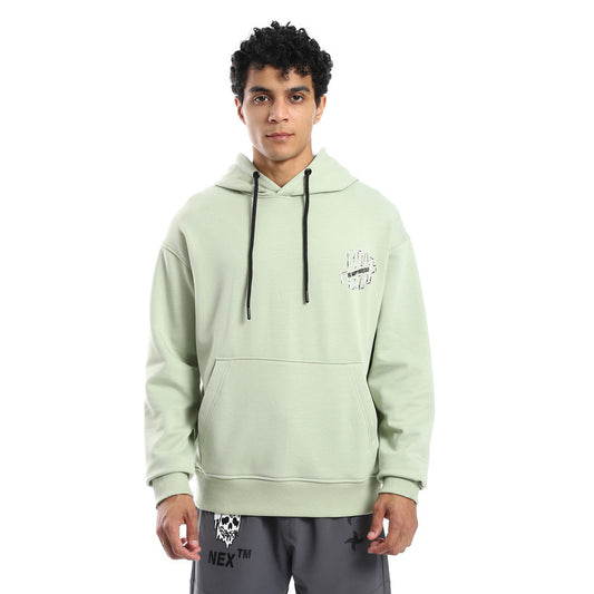 Mint Kangaroo Pocket Hoodie with Back Print