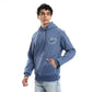 Steel Blue Kangaroo Pocket Hoodie with Back Print