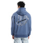 Steel Blue Kangaroo Pocket Hoodie with Back Print