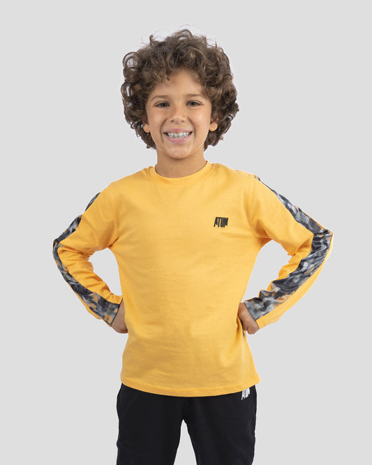 Golden Yellow Long Sleeves T-Shirt for Teen Boys