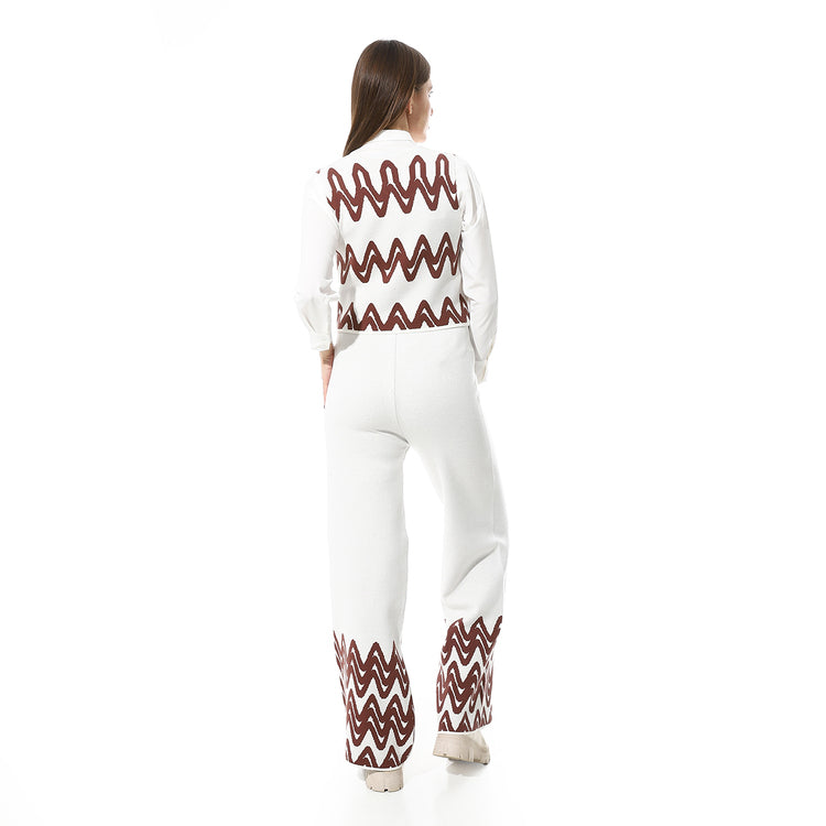 V-Neck Sleeveless Knitted Pants Set