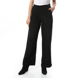 Black Classic Trousers with White Elastic Waist