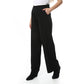 Black Classic Trousers with White Elastic Waist