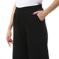 Black Classic Trousers with White Elastic Waist