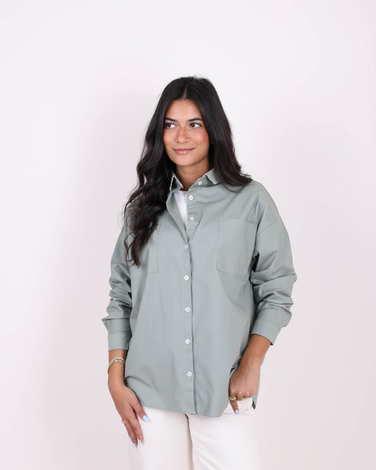 Olive Classic Gabardine Shirt