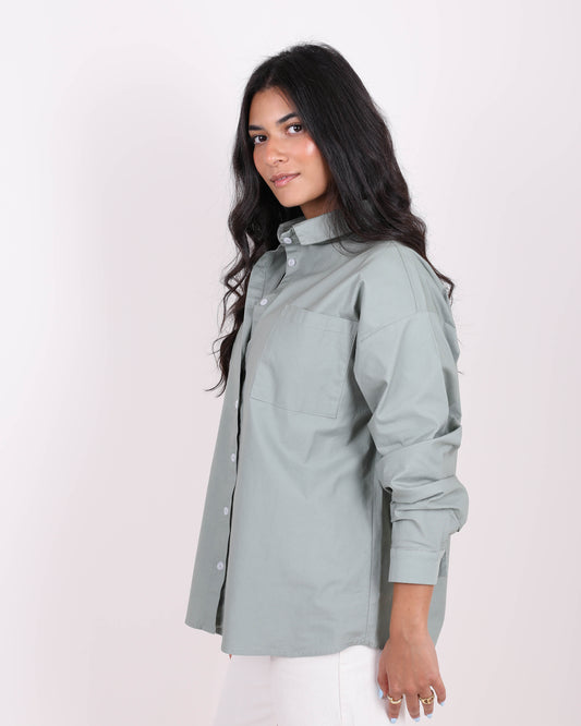 Olive Classic Gabardine Shirt