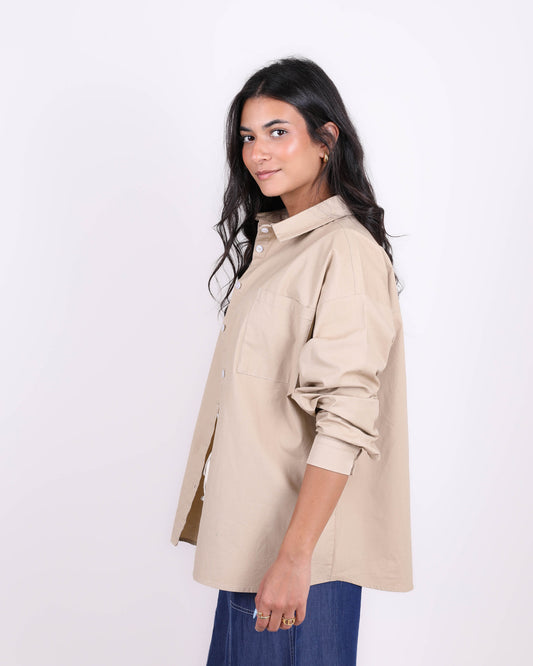 Beige Classic Gabardine Shirt