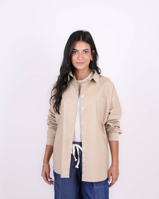 Beige Classic Gabardine Shirt