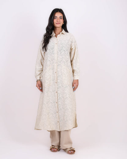 Beige Rock Shirt Dress