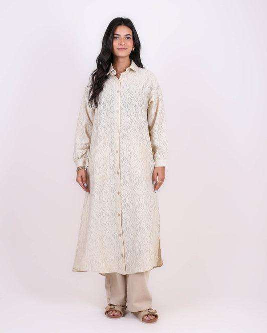 Beige Rock Shirt Dress