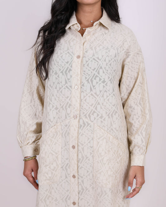 Beige Rock Shirt Dress