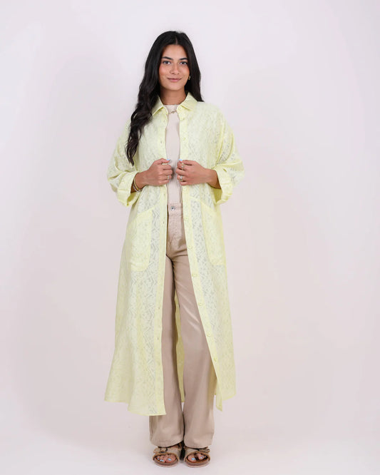 Light Yellow Rock Shirt Dress