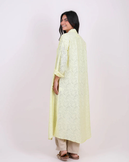 Light Yellow Rock Shirt Dress