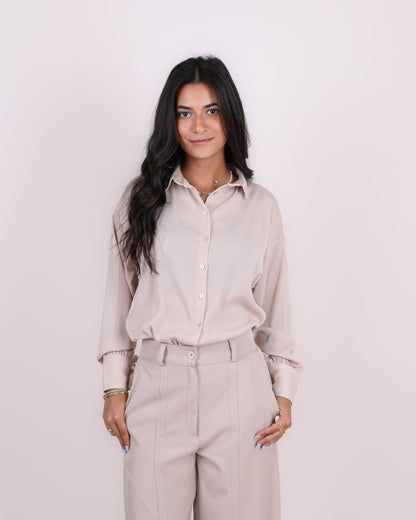 Beige Satin Shirt
