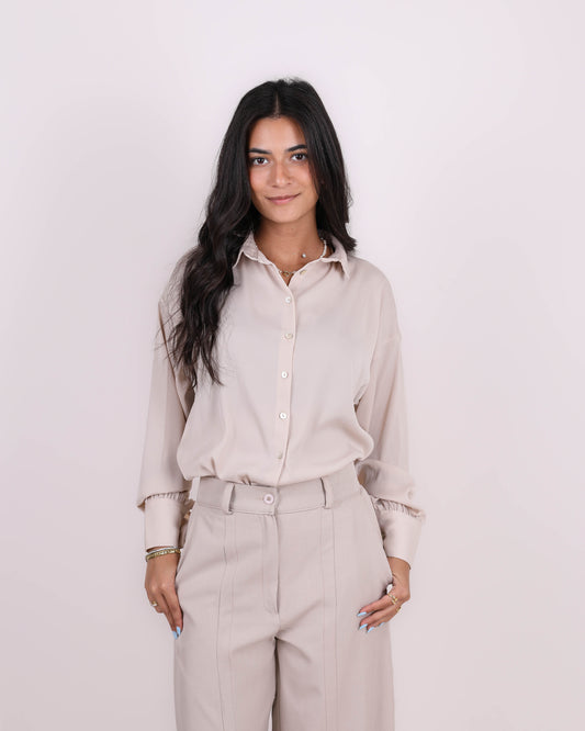 Beige Satin Shirt