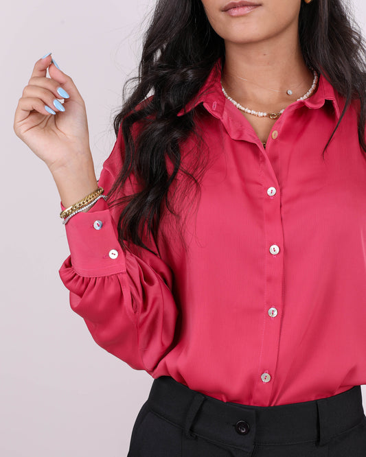 Fuchsia Satin Shirt