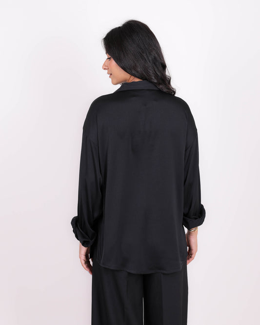 Black Satin Shirt