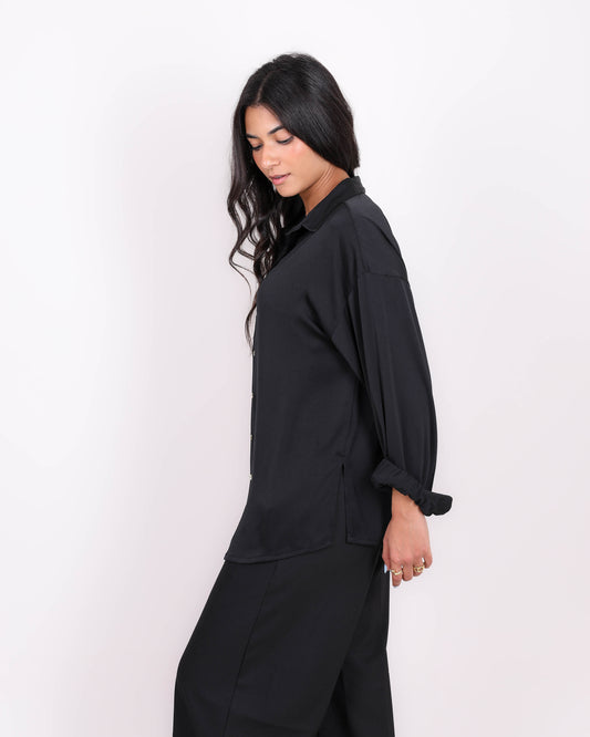 Black Satin Shirt