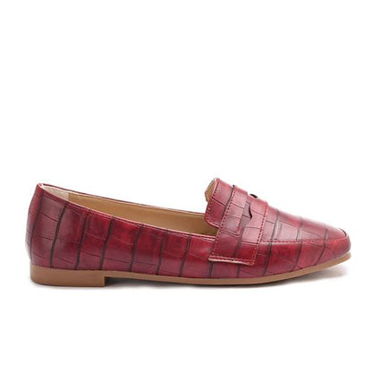 Textured Leather Flat Loafer