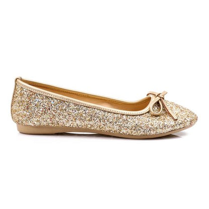 Gold Comfortable Glittery Ballerina