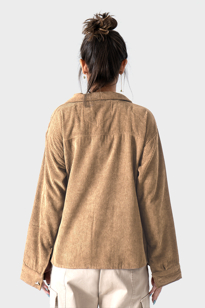 قميص قطيفة مضلع، كافيه