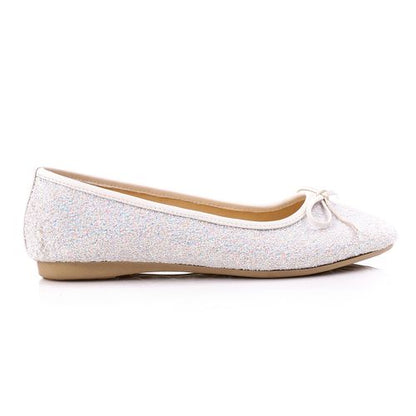 White Comfortable Glittery Ballerina