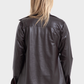 Okoye Premium Line, Dark Brown Regular Fit Leather Shirt