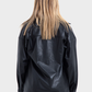 Okoye Premium Line, Black Oversized Leather Shirt