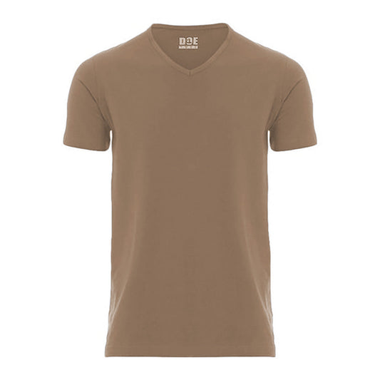 Doe Brown Cotton V-Neck T-Shirt