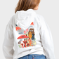 So-Off Feature Line, White Oversized Printed Hoodie