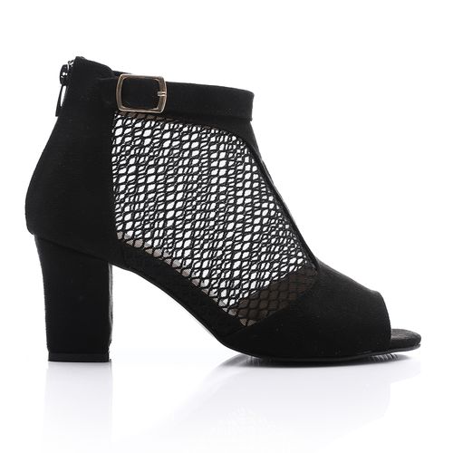 Mesh Side Suede Ankle Sandal