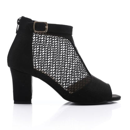 Mesh Side Suede Ankle Sandal