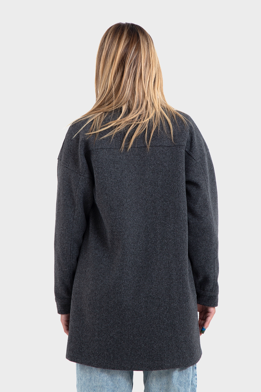 Okoye Premium Line, Dark Gray Oversized Shirt Jacket